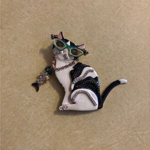 Lunch At The Ritz 2 GO Cat Pin And Bracelet With Original Box And Papers